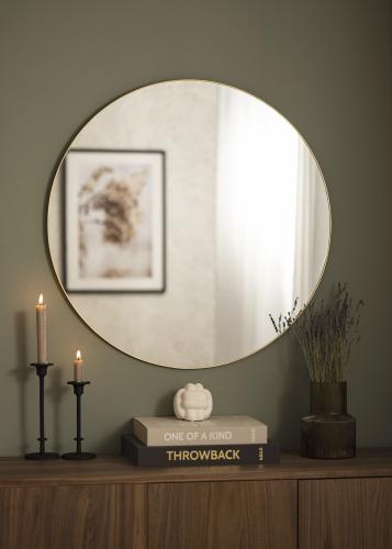 Buy Kaila Round Mirror Thin Brass Cm Here Bgastore Uk