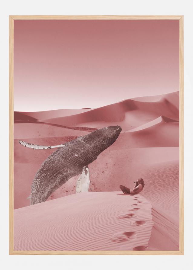 Bildverkstad Whale in a pink desert Poster