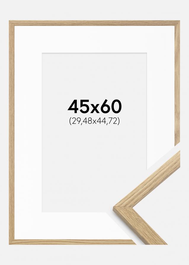 Ram med passepartou Frame Trendy Oak 45x60 cm - Picture Mount White 12x18 inches