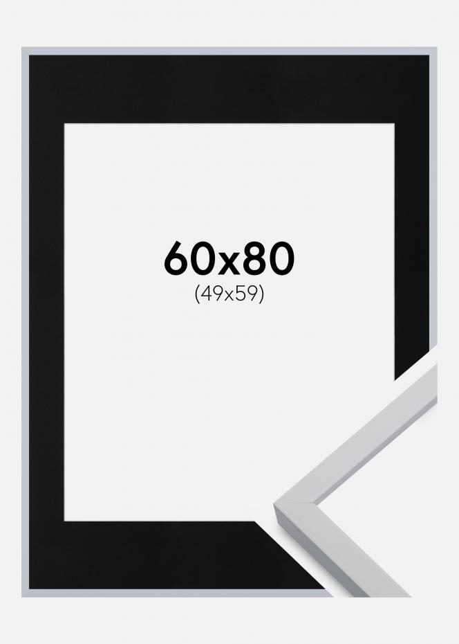 Buy Frame Oslo White 60x80 cm - Picture Mount Black 50x60 cm here ...