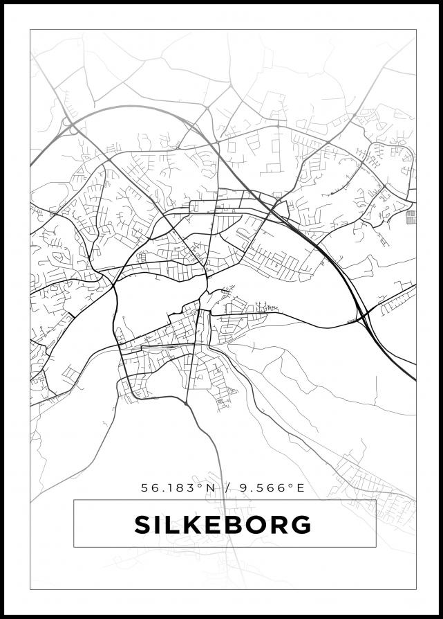 Bildverkstad Map - Silkeborg - White Poster
