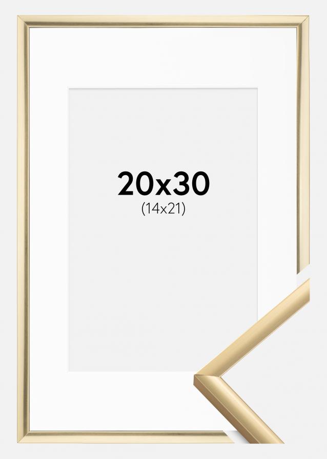 Ram med passepartou Frame New Lifestyle Gold 20x30 cm - Picture Mount White 15x22 cm