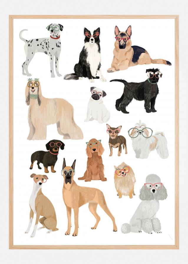 Bildverkstad Dogs in glasses Print Poster