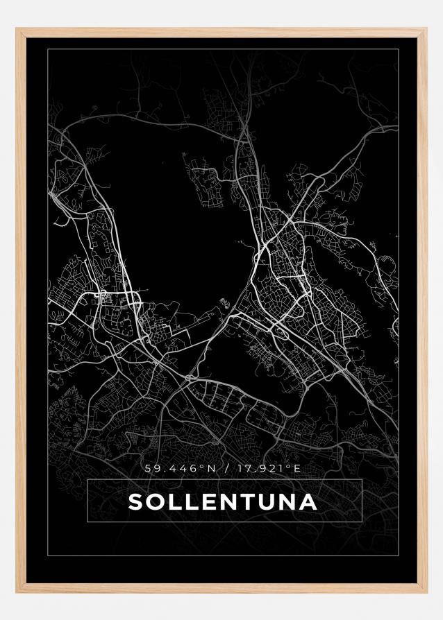 Bildverkstad Map - Sollentuna - Black Poster