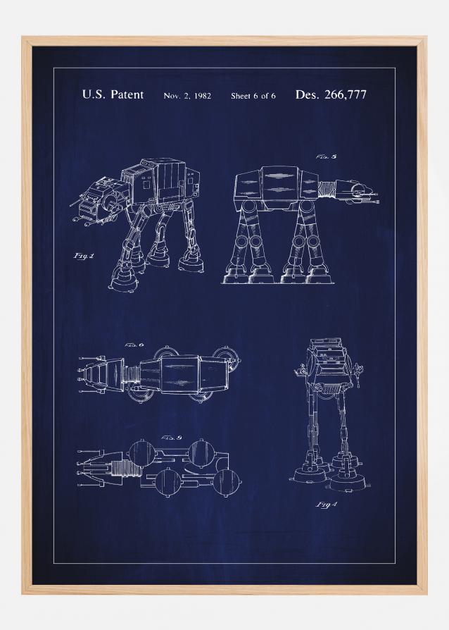 Bildverkstad Patent drawing - Star Wars - Walker - Blue Poster