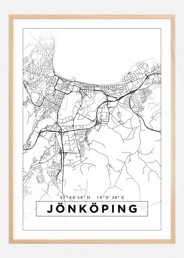 Bildverkstad Map - Jönköping - White Poster