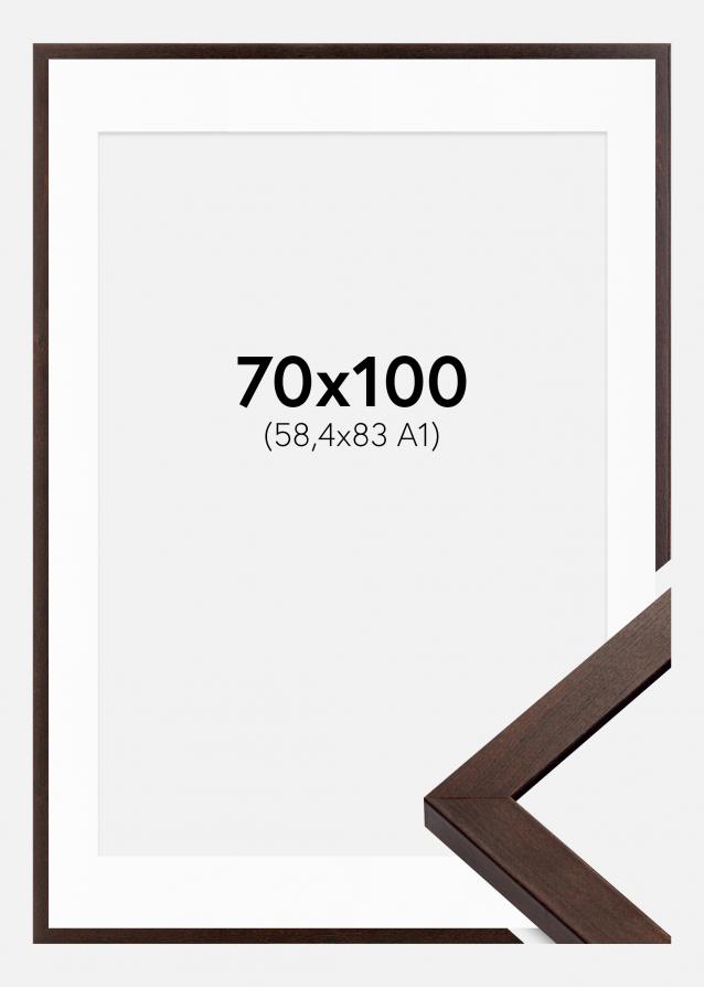 Ram med passepartou Frame Selection Walnut 70x100 cm - Picture Mount White 59.4x84 cm (A1)