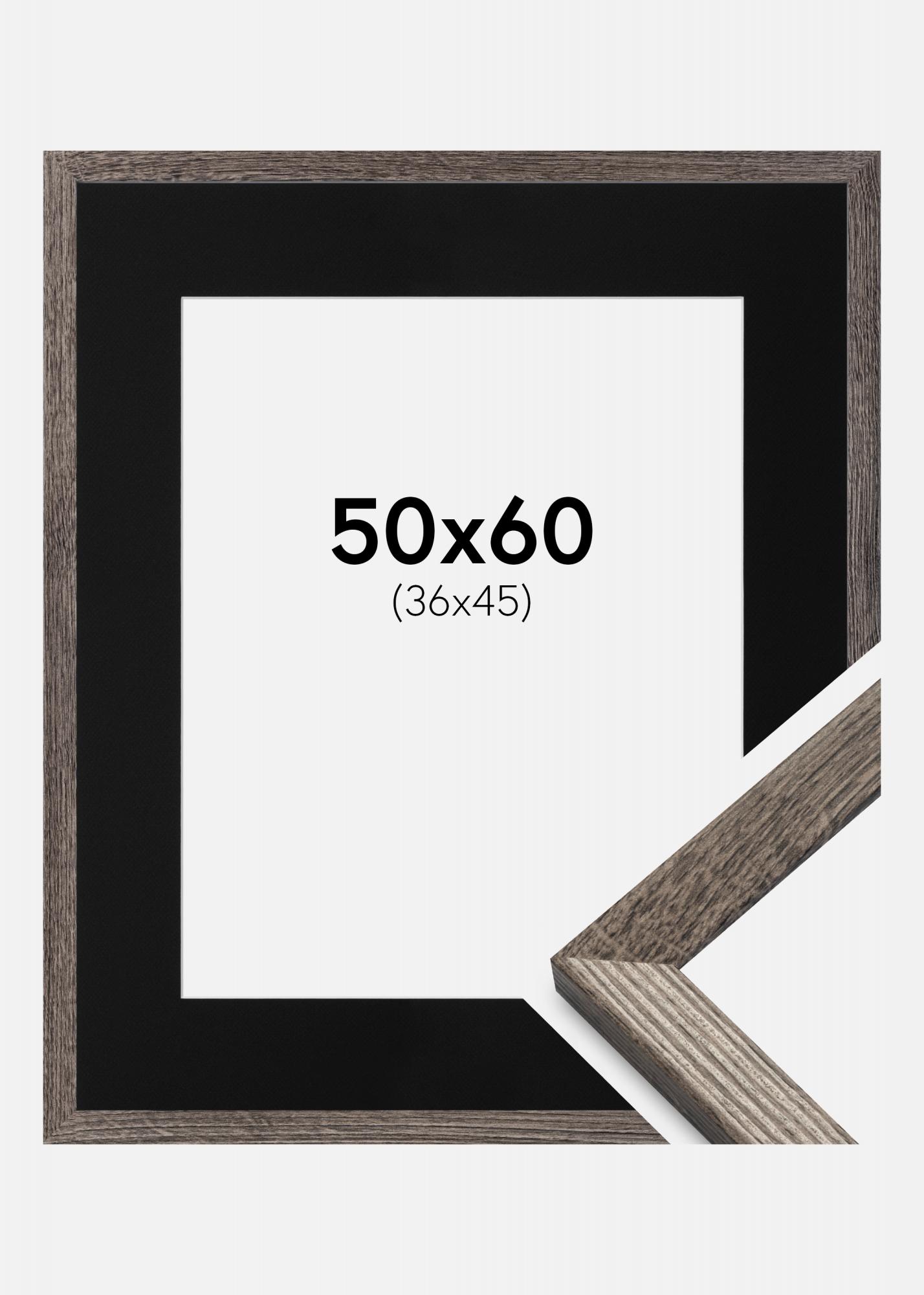 Buy Frame Fiorito Walnut 50x60 cm - Picture Mount Black 37x46 cm here ...