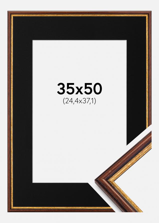 Ram med passepartou Frame Horndal Brown 35x50 cm - Picture Mount Black 10x15 inches