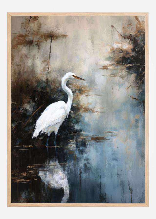 Bildverkstad Egret in Lake Poster