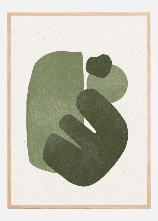 Bildverkstad Modern Green Shapes Poster