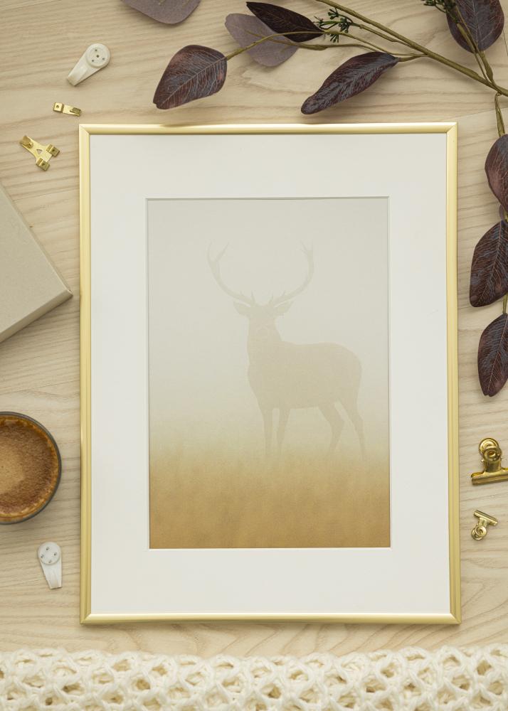 Ram med passepartou Frame New Lifestyle Gold 15x15 cm - Mounts White 10x10 cm