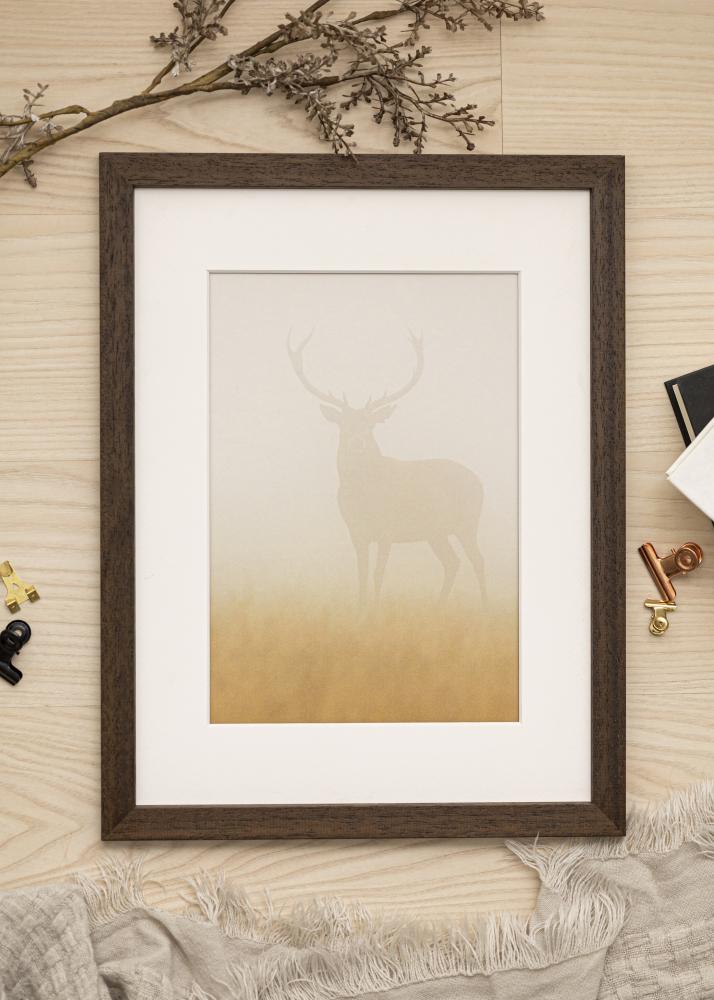 Ram med passepartou Frame Brown Wood 37.5x98 cm - Mounts White 28x85 cm