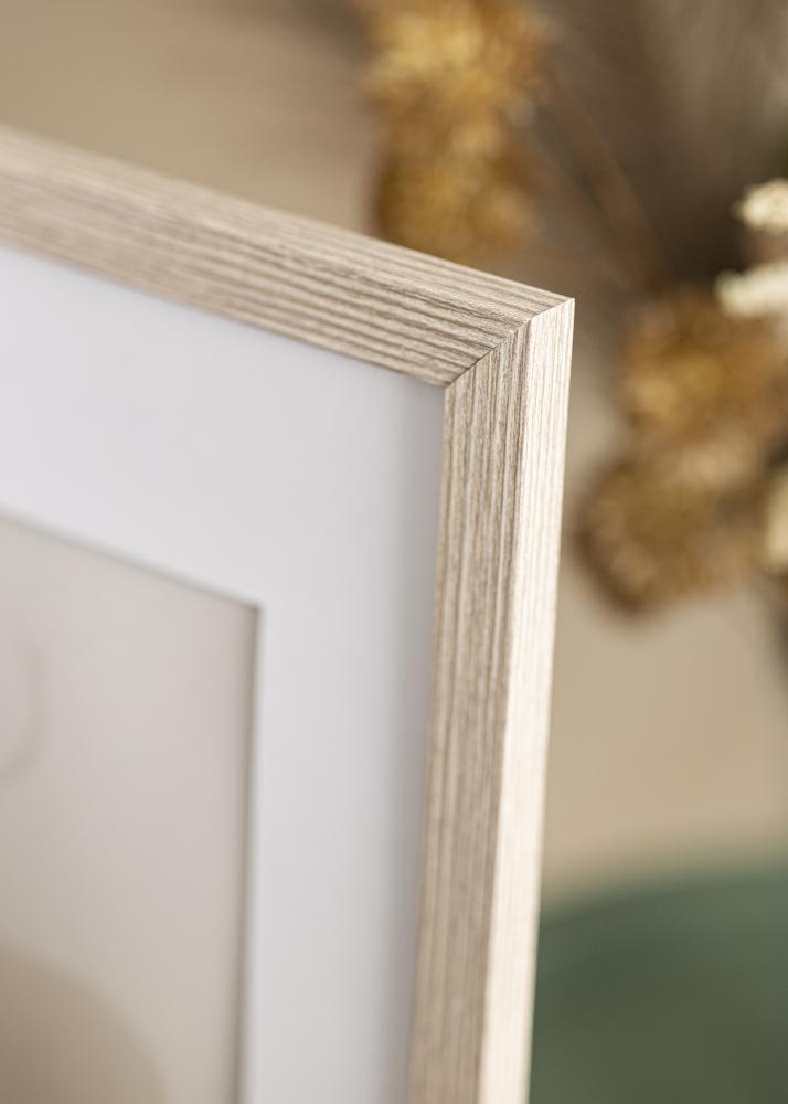 Ram med passepartou Frame Elegant Greige Oak 30x40 cm - Passepartout White 20x30 cm