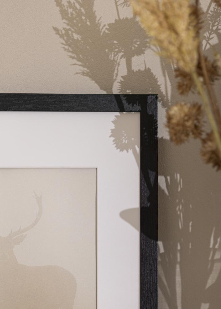 Ram med passepartou Frame Elegant Black Oak 70x100 cm - Mat White 62x85 cm