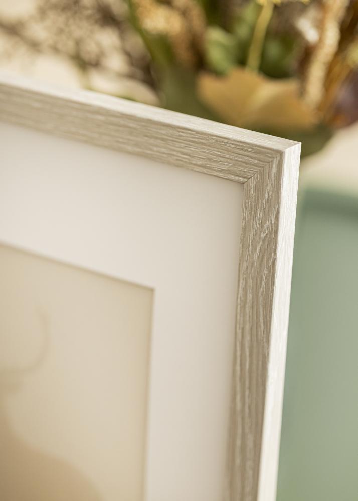 Ram med passepartou Frame Stilren Light Gray Oak 40x50 cm - Mounts White 30x38 cm