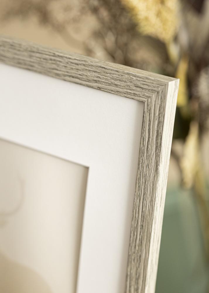 Ram med passepartou Frame Stilren Gray Oak 30x40 cm - Mounts White 8x12 inches