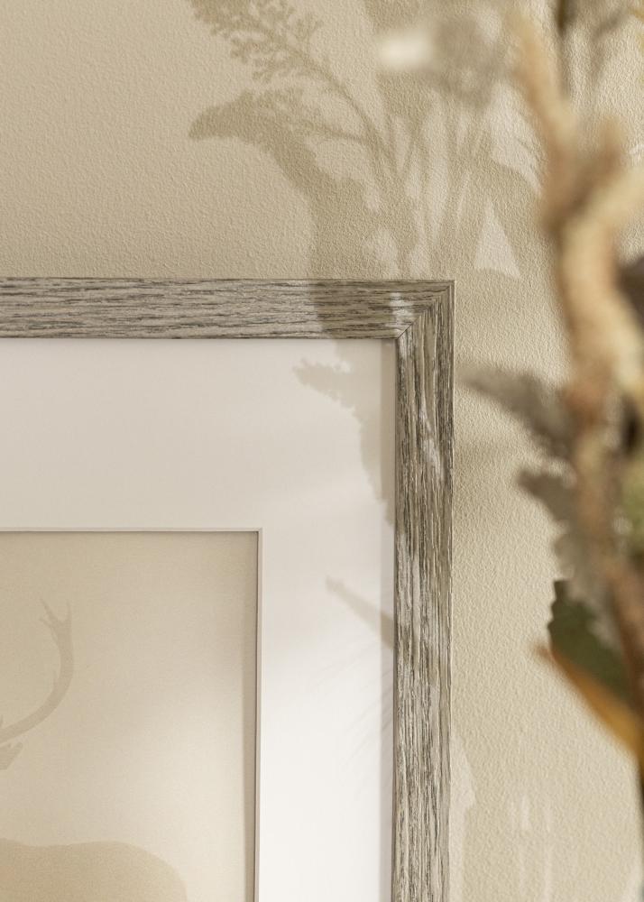 Ram med passepartou Frame Stilren Gray Oak 30x40 cm - Mounts White 8x12 inches