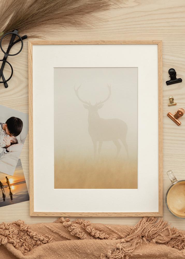 Ram med passepartou Frame Slim Oak 32x32 cm - Mounts White 22x22 cm