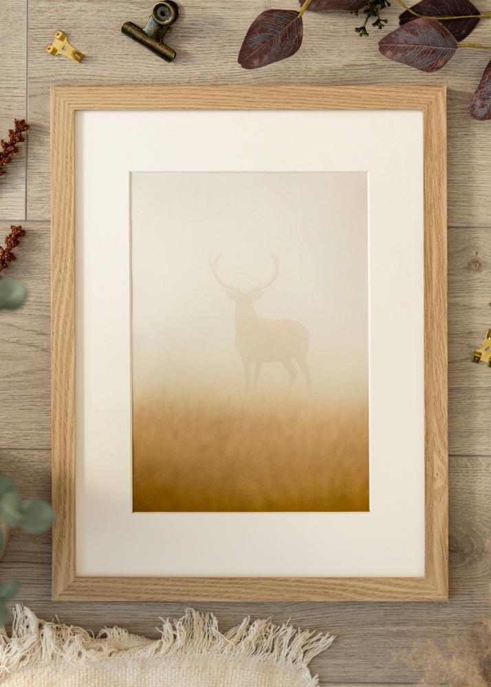 Ram med passepartou Frame BGA Classic Oak 60x60 cm - Mounts White 20x20 inches