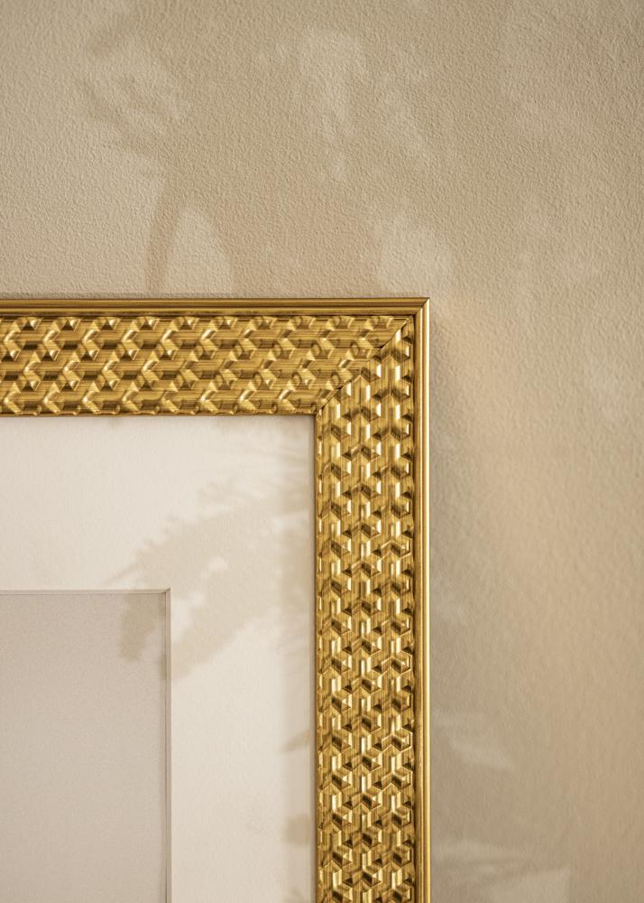 Ram med passepartou Frame Grace Gold 40x50 cm - Mounts White 31.5x40 cm