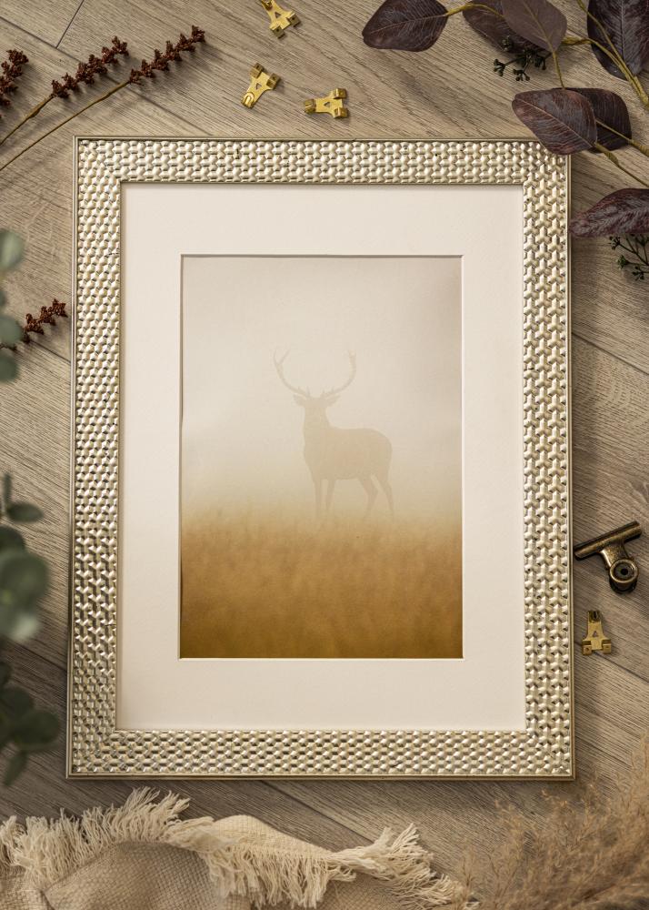 Ram med passepartou Frame Grace Silver 50x70 cm - Mounts White 39x60 cm