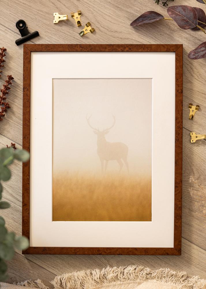 Ram med passepartou Frame Ares Walnut 24x30 cm - Mounts White 18x24 cm