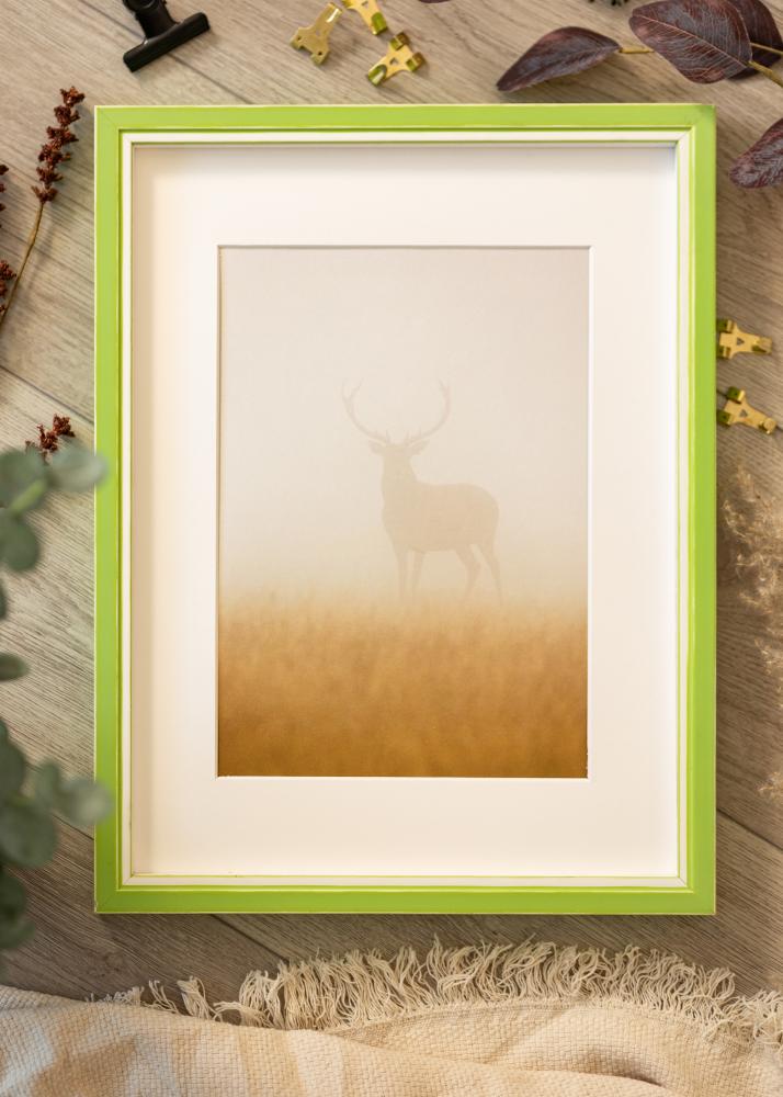 Ram med passepartou Frame Diana Light Green 60x80 cm - Mat White 50x60 cm