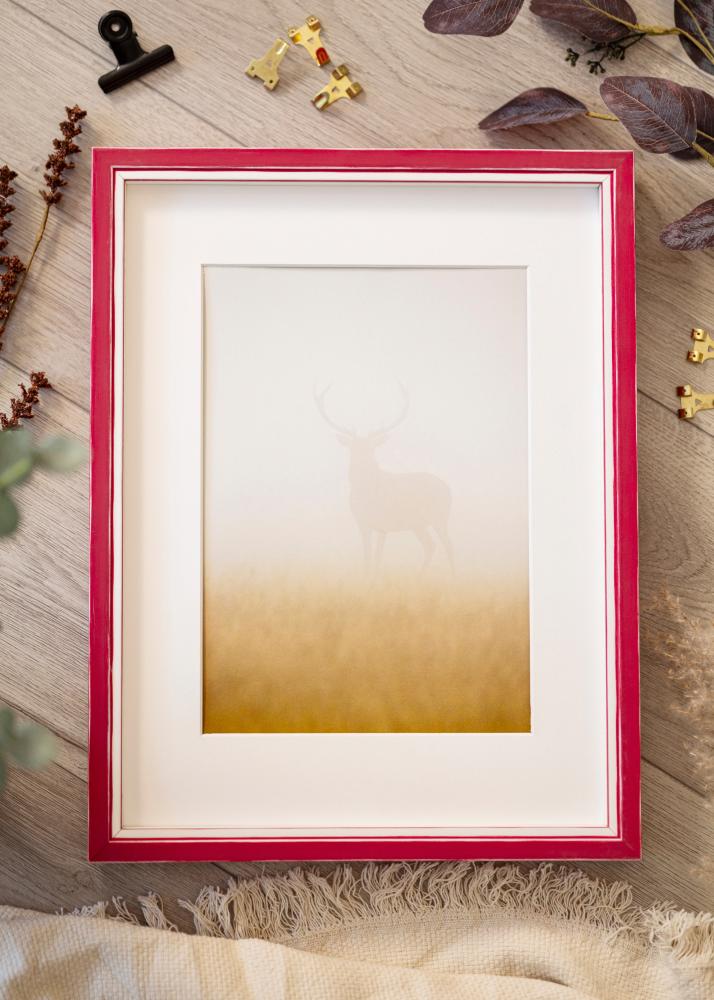 Ram med passepartou Frame Diana Red 50x70 cm - Mounts White 40x61 cm