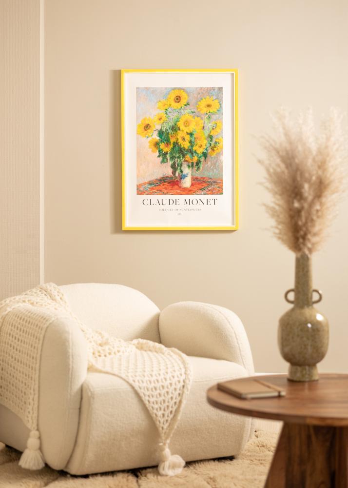 Ram med passepartou Frame Diana Yellow 40x50 cm - Mat White 29.7x42 cm (A3)