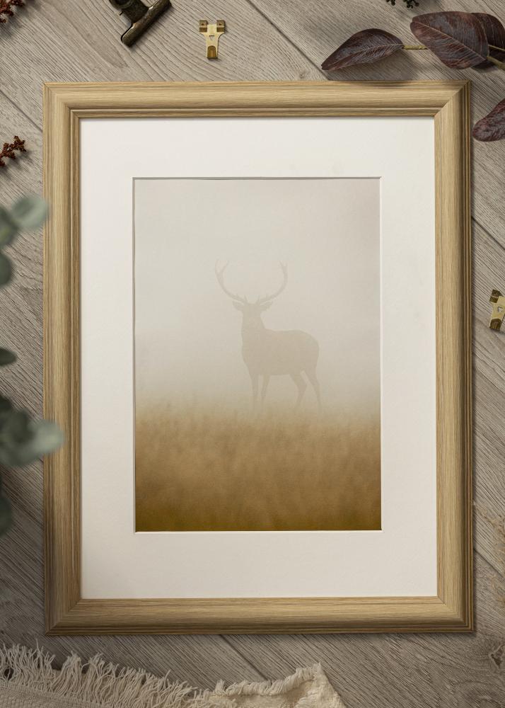 Ram med passepartou Frame Västkusten Oak 20x30 cm - Mounts White 10x21 cm