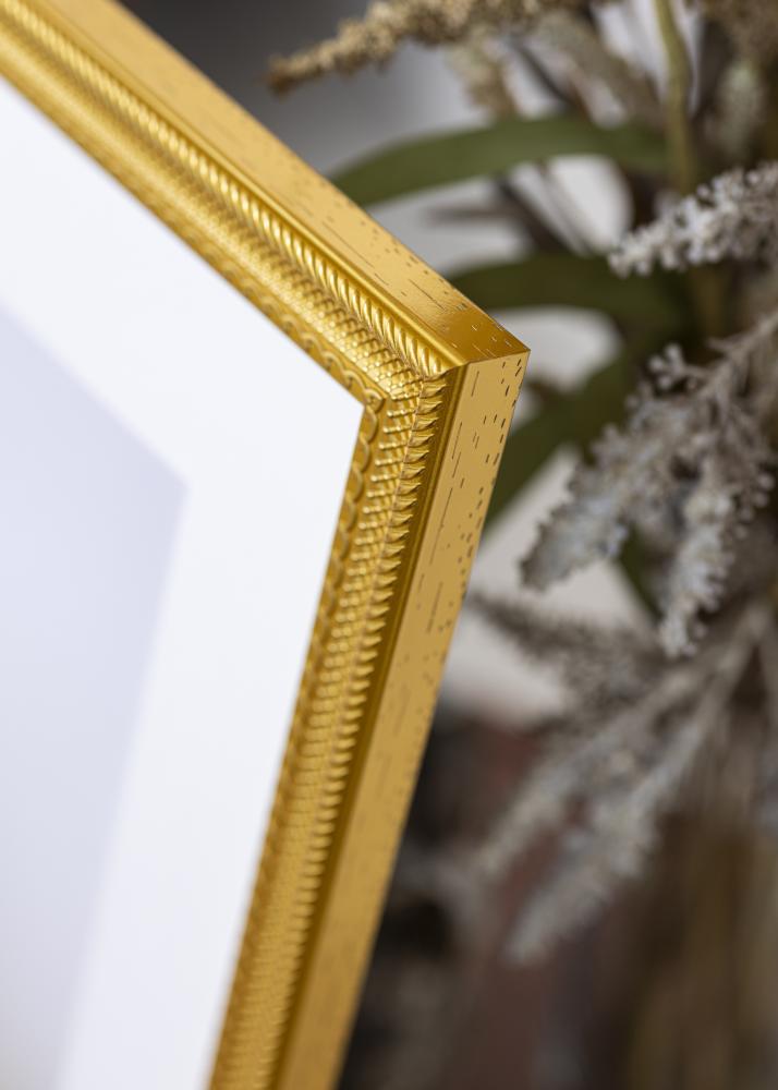 Ram med passepartou Frame Lattice Gold 40x50 cm - Passepartout White 29.7x42 cm (A3)