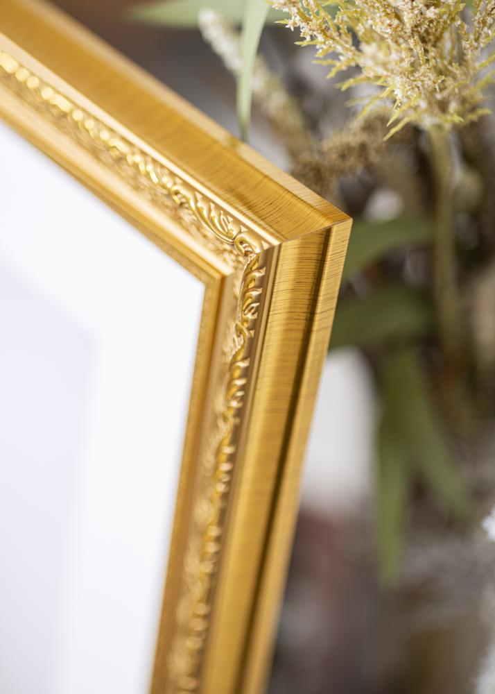 Ram med passepartou Frame Ornate Gold 30x40 cm - Mat White 20x30 cm