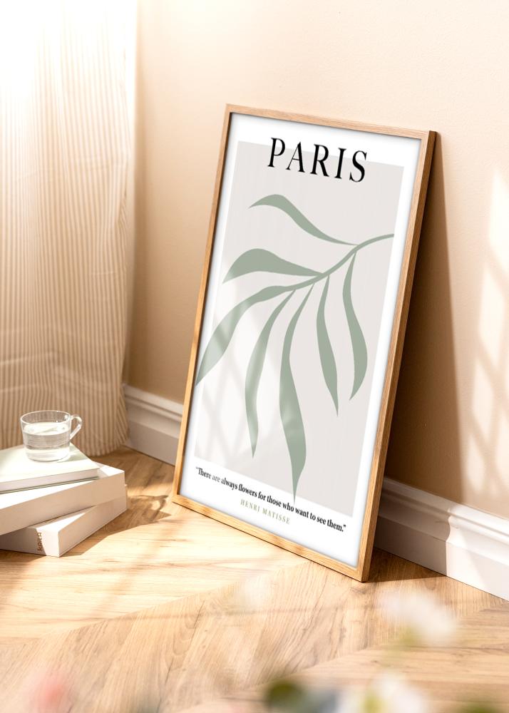 Ram med passepartou Frame Modern Teak 30x40 cm - Mat White 21x29.7 cm (A4)