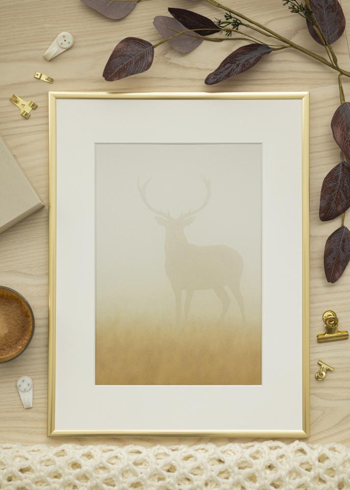 Ram med passepartou Frame New Lifestyle Shiny Gold 20x30 cm - Picture Mount White 15x22 cm