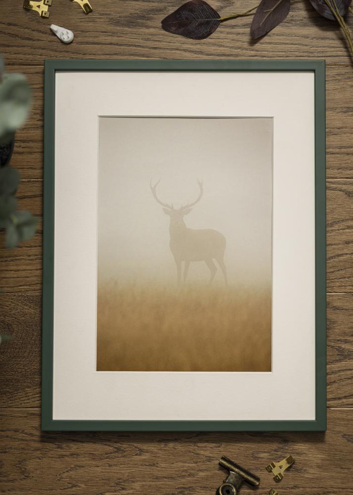 Ram med passepartou Frame E-Line Green 30x40 cm - Picture Mount White 20x28 cm