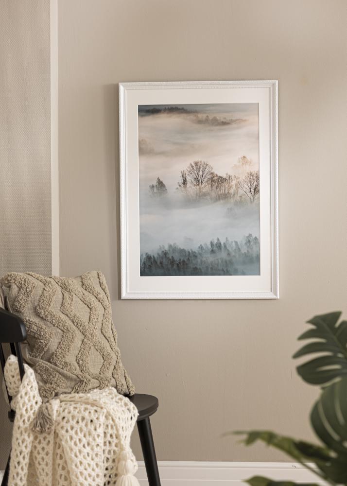 Ram med passepartou Frame Abisko White 50x70 cm - Picture Mount White 16x24 inches