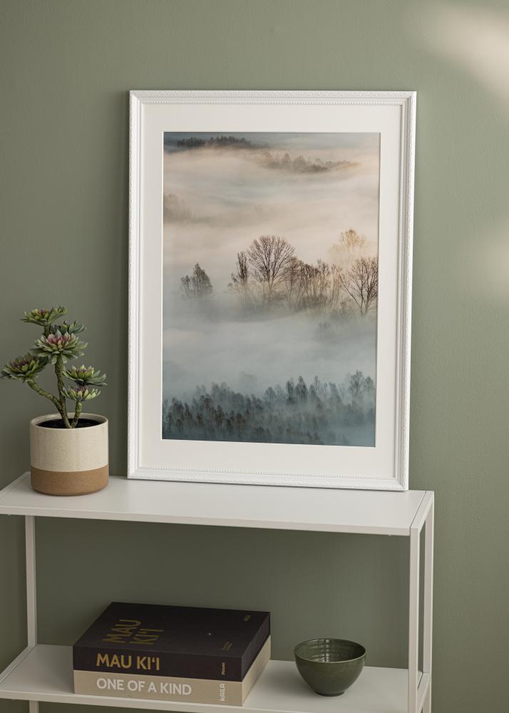 Ram med passepartou Frame Abisko White 50x70 cm - Picture Mount White 16x24 inches