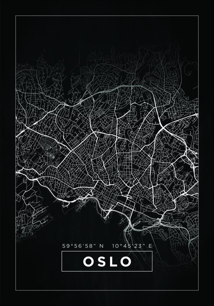 Bildverkstad Map - Oslo - Black Poster