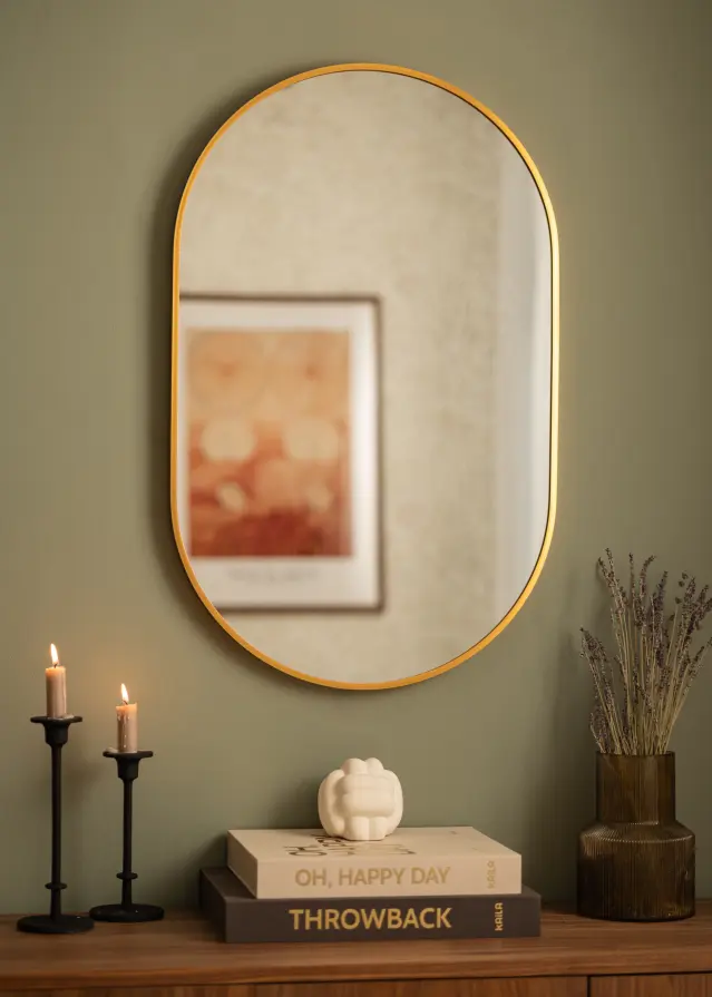 House Nordic Mirror Madrid Brass 50x80 cm