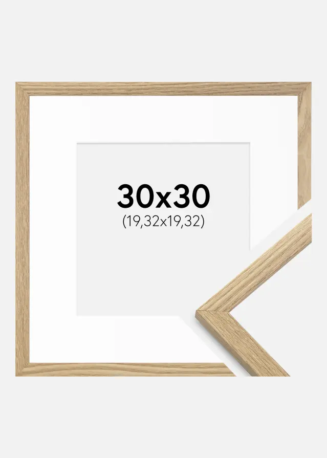 Ram med passepartou Frame Trendy Oak 30x30 cm - Picture Mount White 8x8 inches