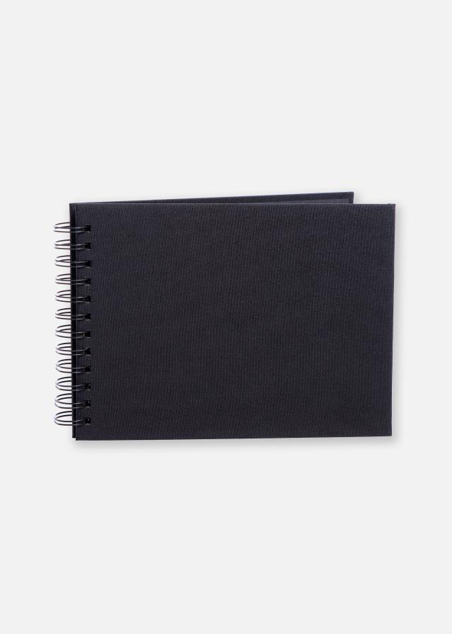 Focus Base Line Canvas Wire-O Black 23x17 cm (40 Black pages / 20 sheets)