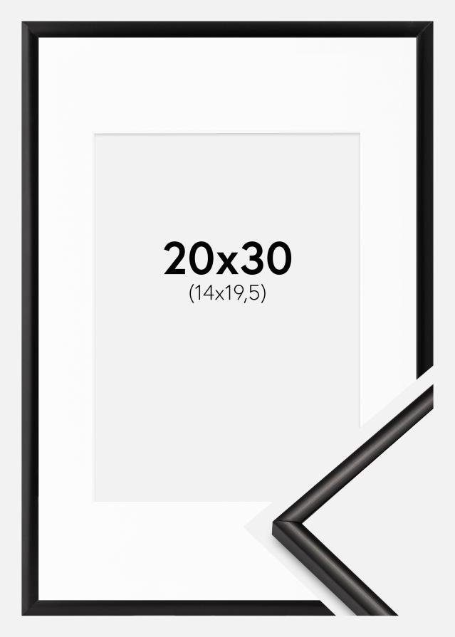 Ram med passepartou Frame Scandi Matt Black 20x30 cm - Picture Mount White 15x21 cm (A5)