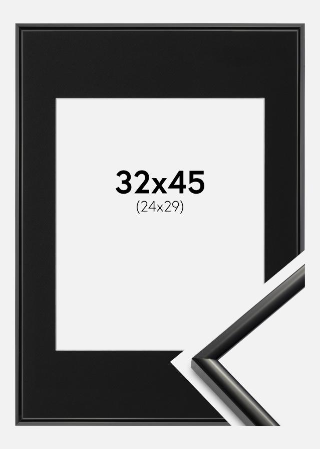 Ram med passepartou Frame New Lifestyle Black 32x45 cm - Picture Mount Black 25x30 cm