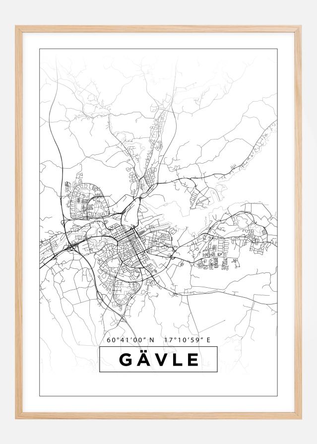 Bildverkstad Map - Gävle - White Poster