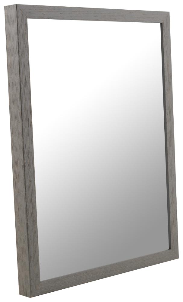 Ramverkstad Mirror Birch ö - Grey wood grain textured - Custom Size