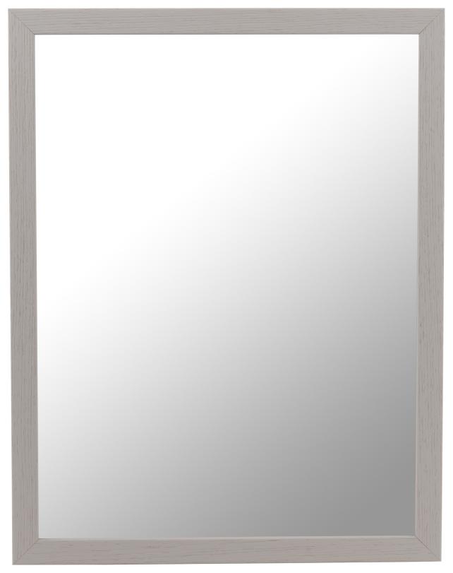 Ramverkstad Mirror Birch ö - Light grey wood grain textured - Custom Size