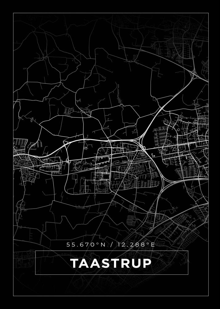 Bildverkstad Map - Taastrup - Black Poster