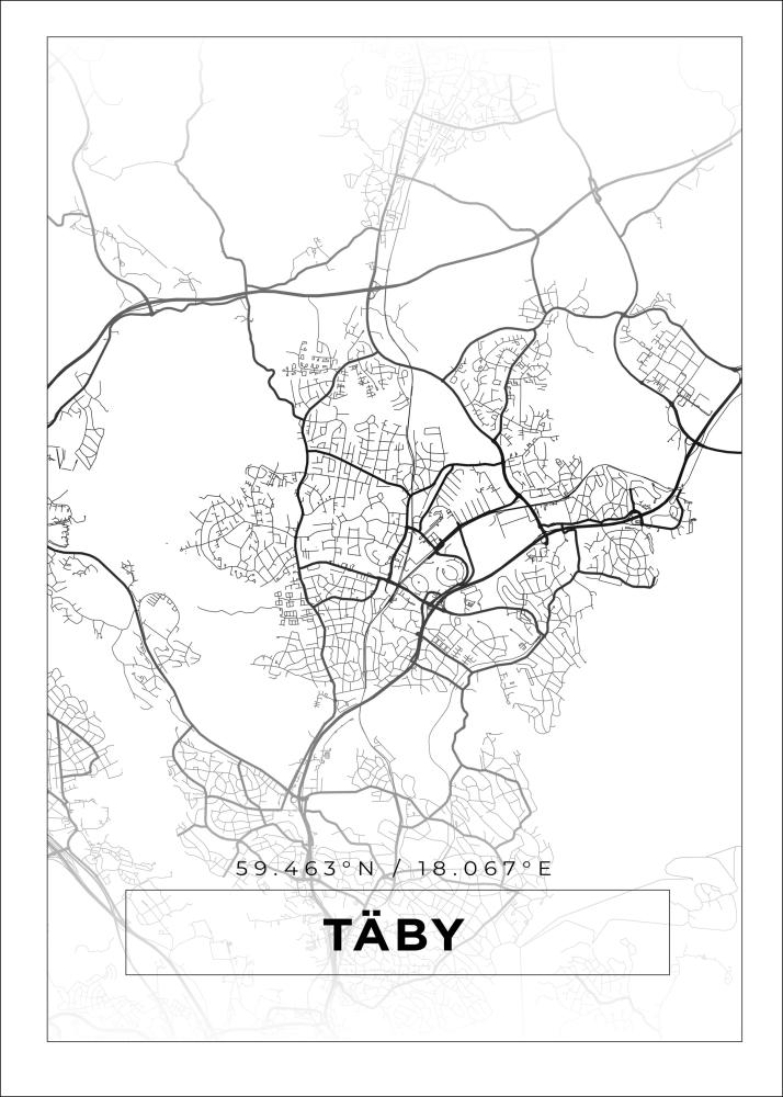 Bildverkstad Map - Täby - White Poster