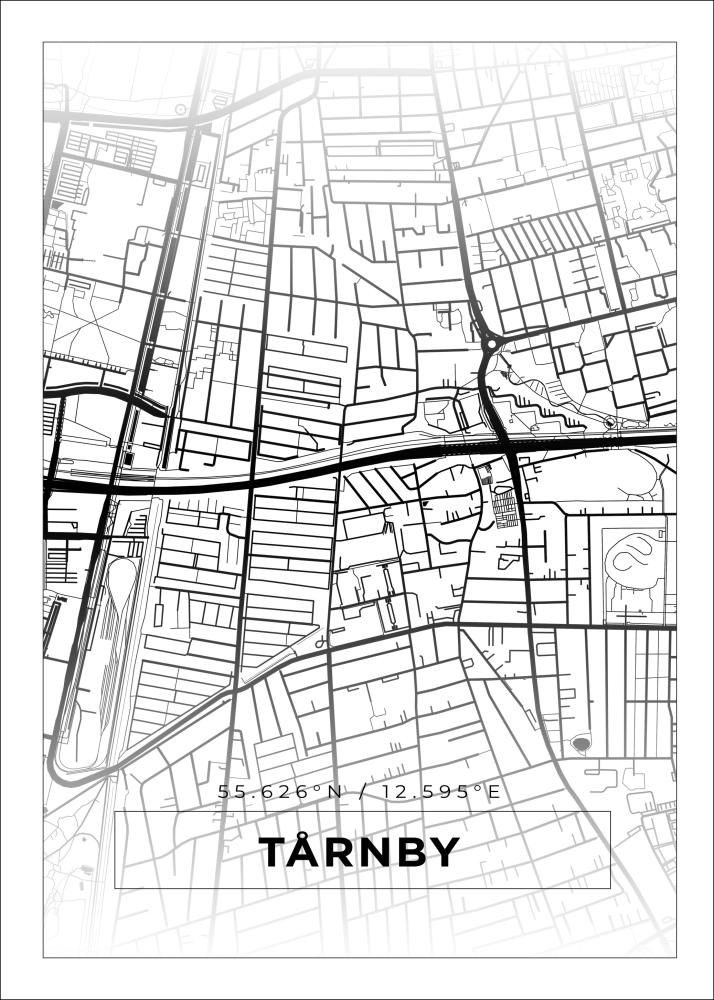 Bildverkstad Map - Tårnby - White Poster